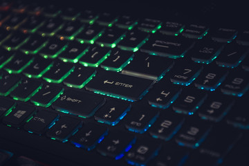 Backlight gaming keyboard with versatile color schemes	