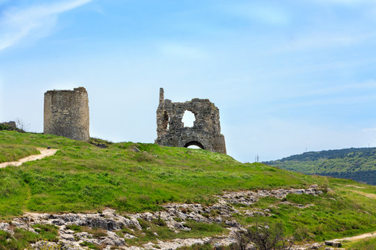 The ruins of the fortress Kalamita. Inkerman, Republic Of Crimea.