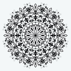 Simple Mandala Shape for Coloring. Vector Mandala. Floral. Flower. Oriental. Book Page. Outline.
