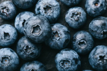 Fresh blueberry background. Texture blueberry berries close up. Vegan and vegetarian concept.