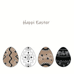 card with beige easter eggs