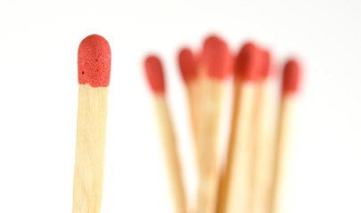 Matchs with red heads isolated on white