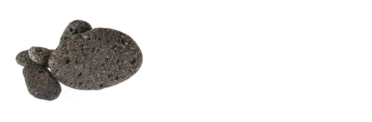 Spa and harmony concept. Lava stones isolated on white background