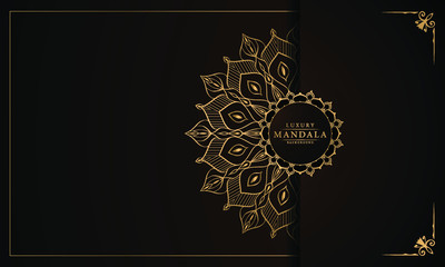 Luxury mandala background with arabesque pattern arabic islamic east style for Wedding card, book cover.
