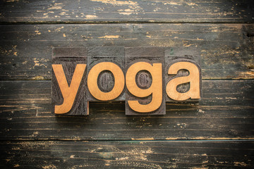 Yoga Concept Vintage Wooden Letterpress Type Word