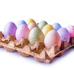 Multi-colored Easter eggs, easter background