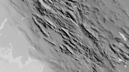 Fototapeta premium Kohgiluyeh and Buyer Ahmad, Iran - outlined. Grayscale