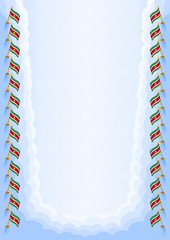 Fototapeta premium Vertical frame and border with Suriname flag