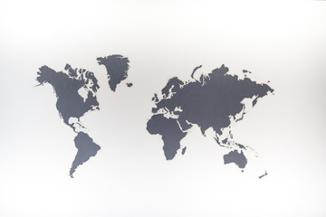 Fototapeta na wymiar World map on white background