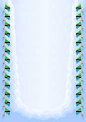 Vertical  frame and border with Tanzania flag