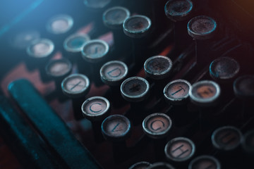 Close-up of an old vintage used typewriter