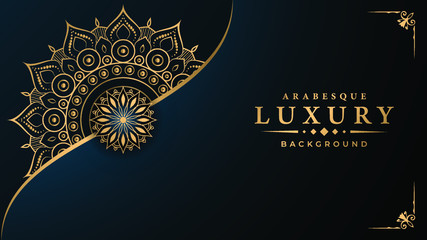 uxury mandala background with arabesque pattern arabic islamic east style for Wedding card, book cover.
