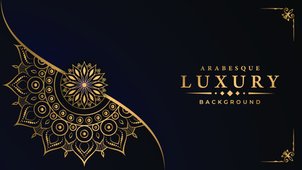 uxury mandala background with arabesque pattern arabic islamic east style for Wedding card, book cover.

