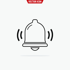 Ringing bell line icon. Vector illustration isolated on white background.