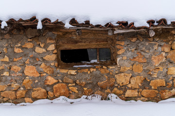 Old small stone structure and window. March 18, 2020 Turkey