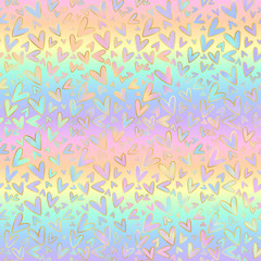 Holographic Design on Gradient Background - Cute holographic pattern on bright pastel gradient background © Mai