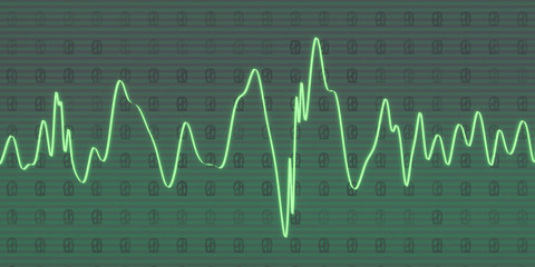 green sound wave curve background 3d illustration render green modern digital technology background...