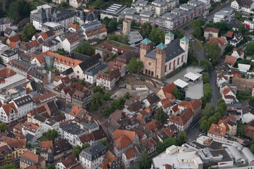 Luftbild: Altstadt von Bensheim an der hessischen Bergstrasse