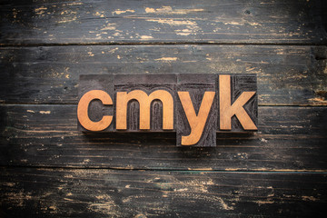 CMYK Concept Vintage Wooden Letterpress Type Word