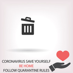 Trash vector icon , lorem ipsum Flat design