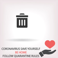 Trash vector icon , lorem ipsum Flat design