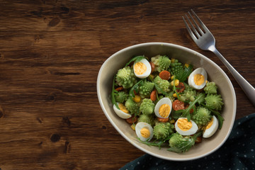 Healthy Salad Romanesco in bowl