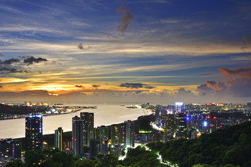 sunset of Taipei port  Taiwan