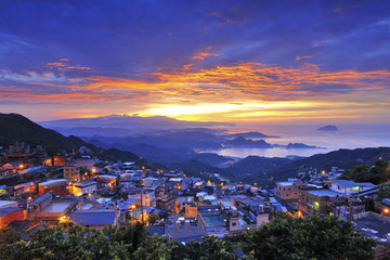 sunset of Jiufen Taiwan