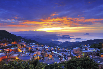 Fototapeta premium sunset of Jiufen Taiwan