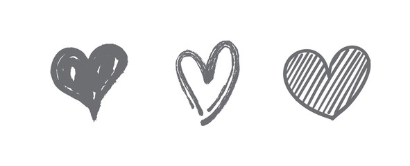 Heart doodles, hand drawn love illustrations