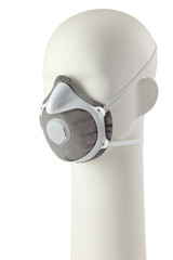 Protective medical mask on a mannequin head