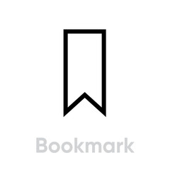 Bookmark icon. Editable Line Vector.