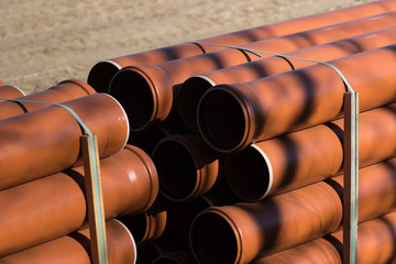 construction pipes on an construction site