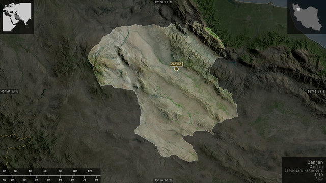Zanjan, Iran - composition. Satellite
