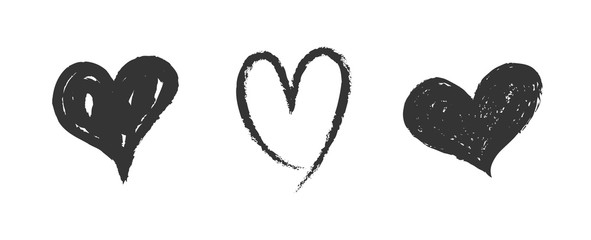 Heart doodles, hand drawn love illustrations