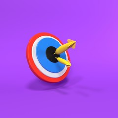 Objetivo 3d render morado
