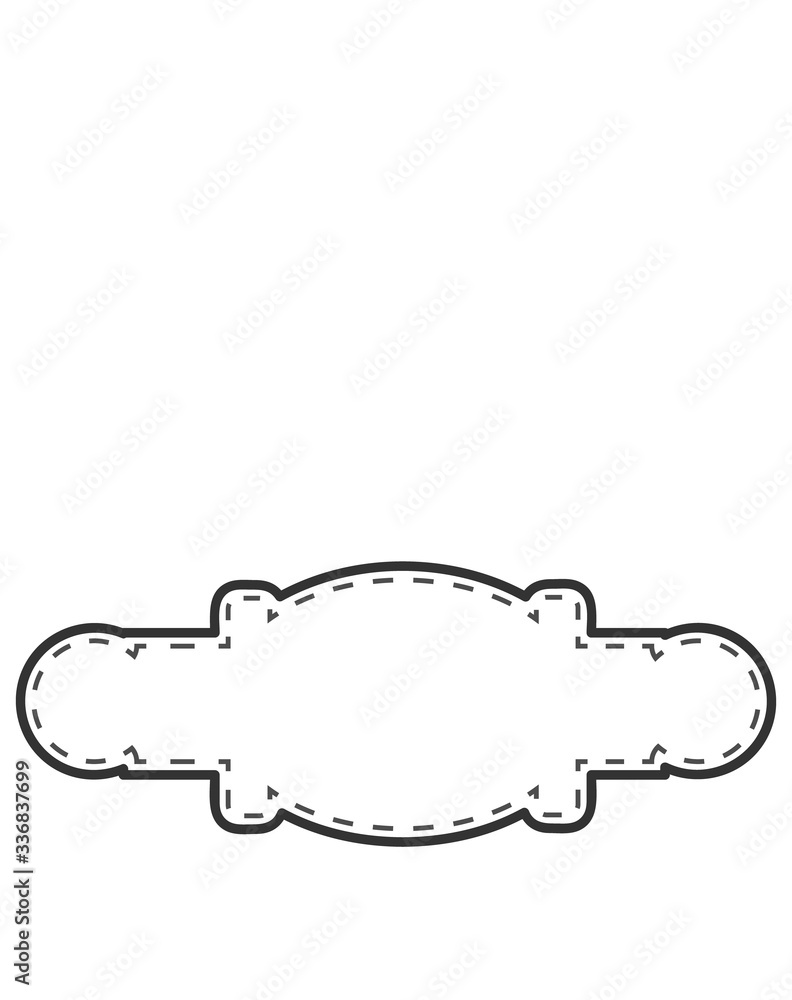 Poster empty paper template with badge element isolated on white background