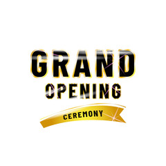 Grand opening poster design isolated white background