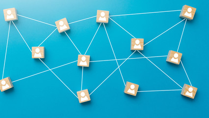 Teamwork, network and community concept.