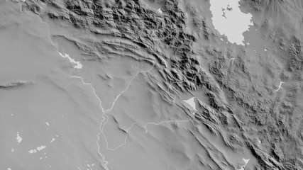Fototapeta premium Arbil, Iraq - outlined. Grayscale