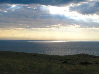 Obraz premium Solar bunnies on the sea surface. Crimean peninsula.