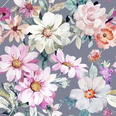 Watercolor flowers illustration