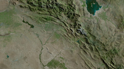 Arbil, Iraq - outlined. Satellite