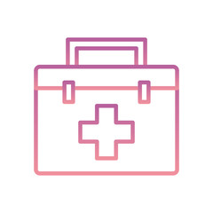 Isolated kit with cross gradient style icon vector design