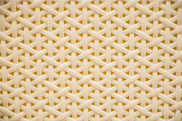 The texture of a plastic wicker basket closeup.