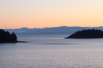 Pacific Ocean coast island sunset