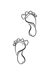 Heart footstep, Illustration of a human footstep