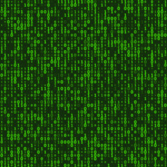 An illustration of a green binary code background
