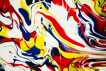 Naklejka premium Abstract Painting Background, Colorful Paint Ink Fluid Swirl Pattern, Contemporary Art Background