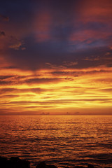 Fototapeta na wymiar sunset in caribbean sea